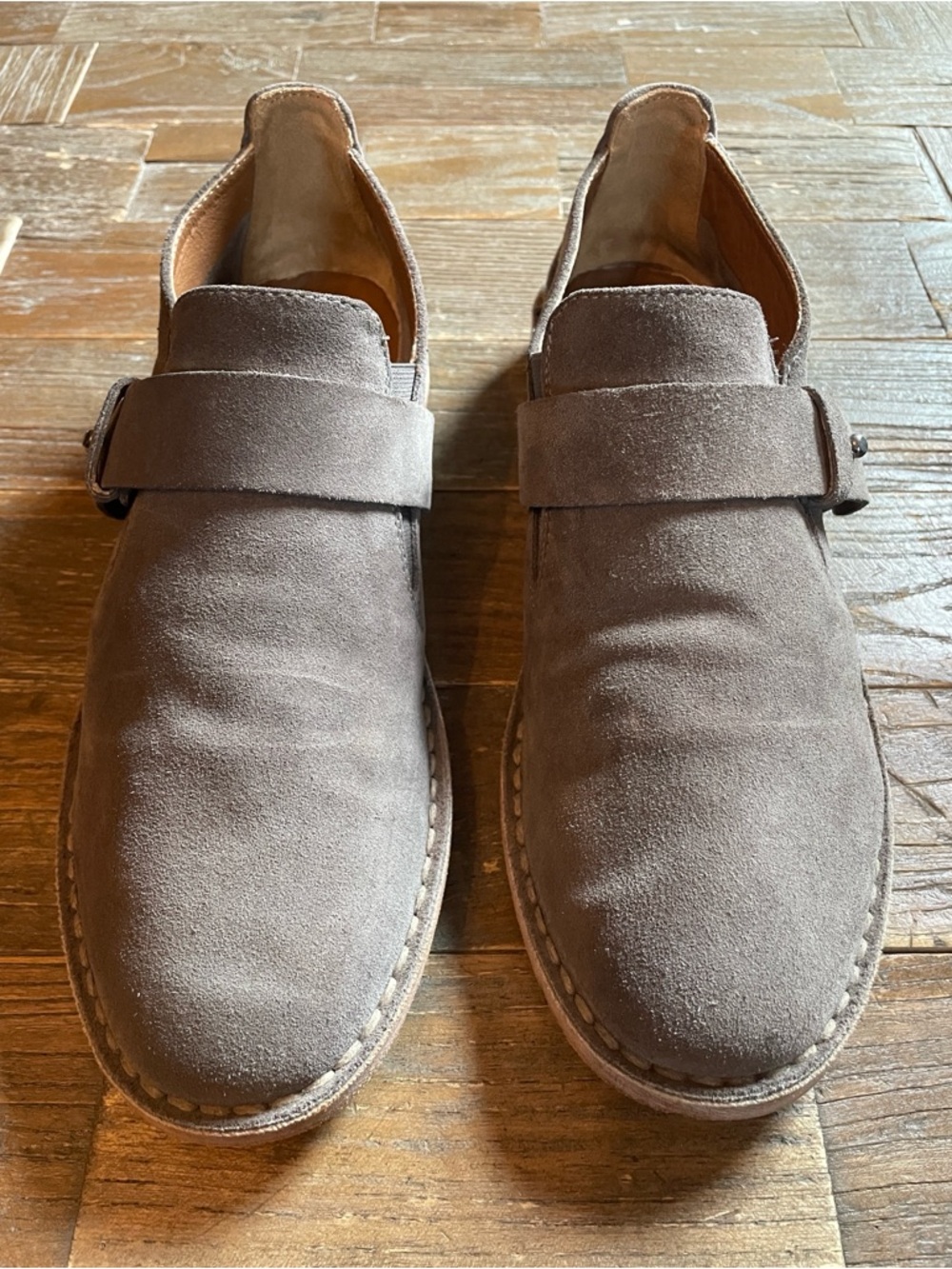 Vince Suede Strap Ankle Boots